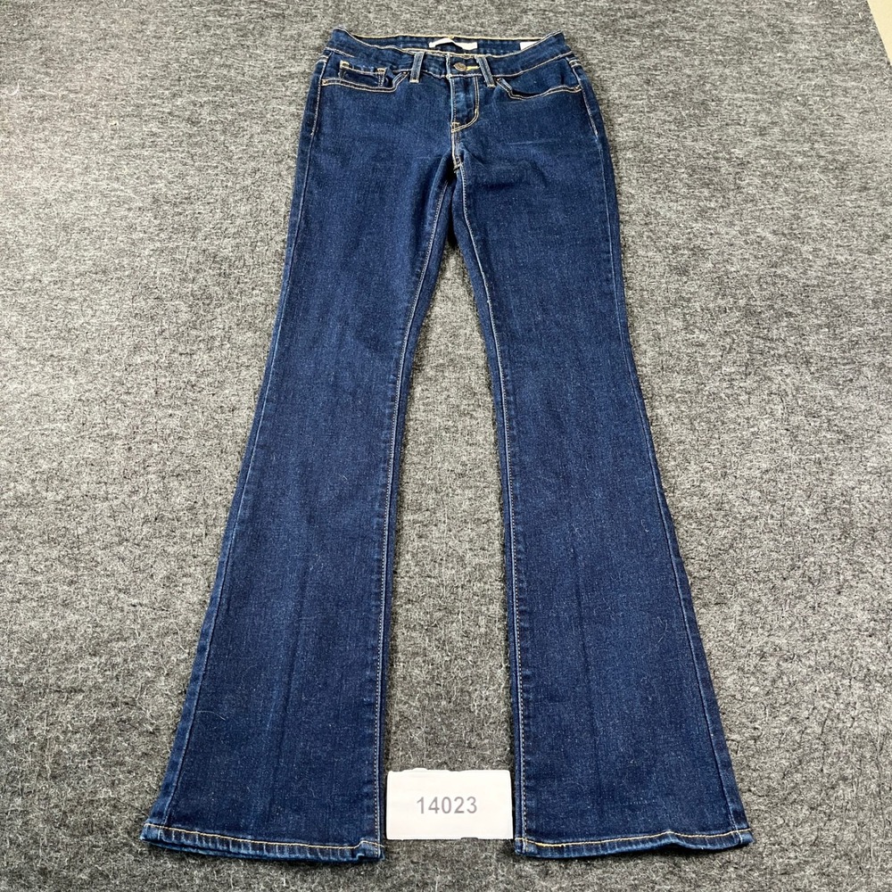 Levi's 715 Bootcut Jeans Womens 25 Blue Denim Stretch 5 Pocket Dark Wash Outdoor